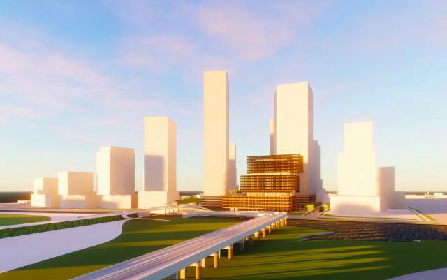 east harbour toronto rendering at sunset